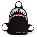 Fashion Toddler Kindergarten Black Cartoon Kids Backpack With 3D Shark Animal Print